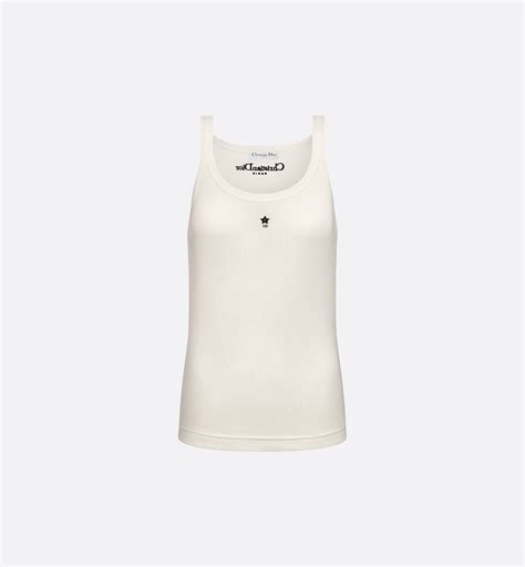 dior oblique tank top|Dioriviera Tank Top Ecru Cotton Ribbed Jersey .